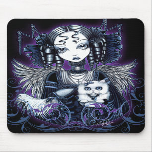 Weißer persische Katzen-Engel Mousepad Elizabeth