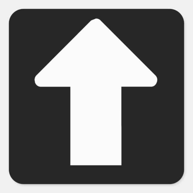 Weißer Pfeil Quadratischer Aufkleber (Vorderseite)