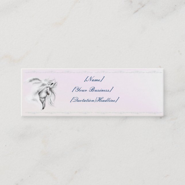 Weißer Pferdekopf profilecard_skinny_horizontal,… Mini Visitenkarte (Vorderseite)