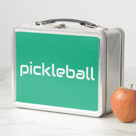 Weißer PICKLEBALL-Text in hellgrün blau Metall Brotdose
