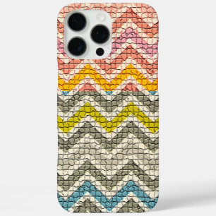 WEISSER PINK YELLOW GRAU BLAU MOSAIC CHEVRONS iPhone 16 PRO MAX HÜLLE