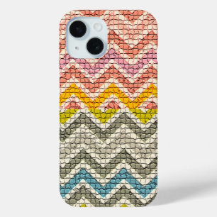 WEISSER PINK YELLOW GRAU BLAU MOSAIC CHEVRONS Case-Mate iPhone HÜLLE