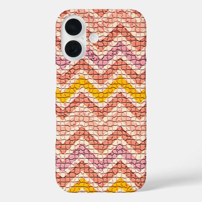 WEISSER PINK YELLOW MOSAIC CHEVRONS Case-Mate iPhone HÜLLE (Rückseite)
