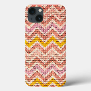 WEISSER PINK YELLOW MOSAIC CHEVRONS iPhone 13 HÜLLE