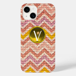 WEISSER PINK YELLOW MOSAIC CHEVRONS GEM MONOGRAM Case-Mate iPhone HÜLLE