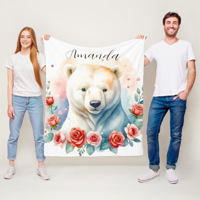 Weißer Polar-Bär Fleecedecke (Beispiel)