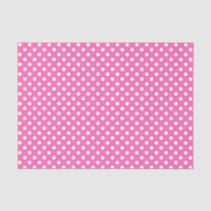 Weißer Polka-Dot auf rosa Zwirnpapier Seidenpapier