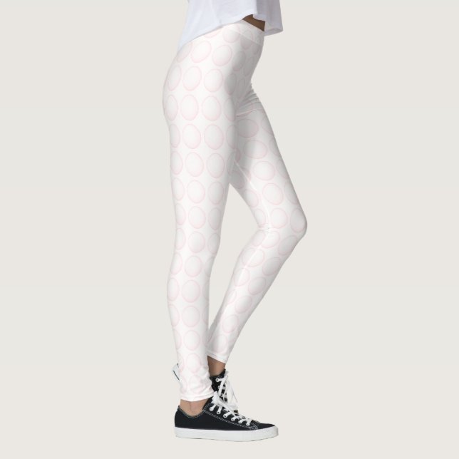 Weißer Polka-Dot mit rosa Touch Leggings (Rechts)