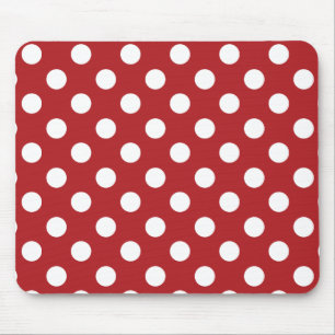 Weißer Polka-Dot Mousepad