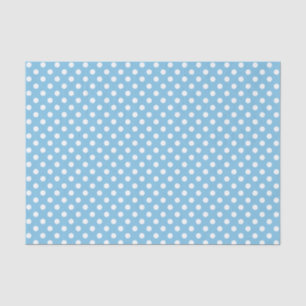 Weißer Polka-Dot über das blaue Tissue Seidenpapier