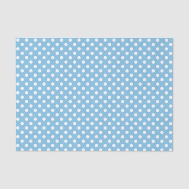Weißer Polka-Dot über das blaue Tissue Seidenpapier (Vorderseite)