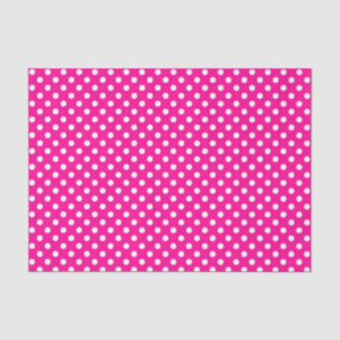 Weißer Polka-Dot über Hot-Pink-Gewebe Seidenpapier