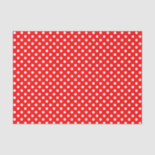 Weißer Polka-Dot zum Thema Rotes Gewebe Seidenpapier