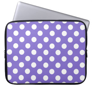 Weißer Polka-Pfoten Laptopschutzhülle