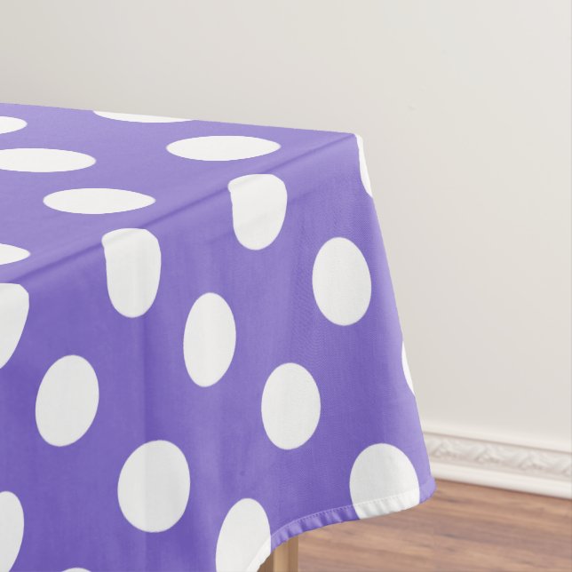 Weißer Polka-Pfoten Tischdecke (Beispiel)