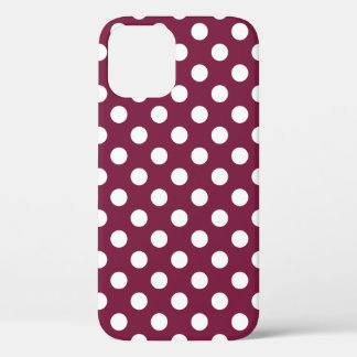 Weißer Polka-Punkte auf Bordeaux Case-Mate iPhone Hülle