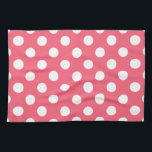 Weißer Polka Punkte auf Korallen Handtuch<br><div class="desc">Weißer Polka Punkte auf Korallen</div>