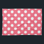 Weißer Polka Punkte auf Korallen Handtuch<br><div class="desc">Weißer Polka Punkte auf Korallen</div>