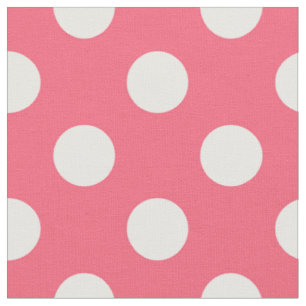 Weißer Polka Punkte auf Korallen Stoff