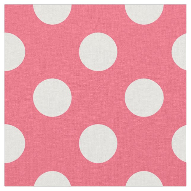 Weißer Polka Punkte auf Korallen Stoff (Nahaufnahme)