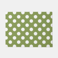 Weißer Polka Punkte auf Olivengrün