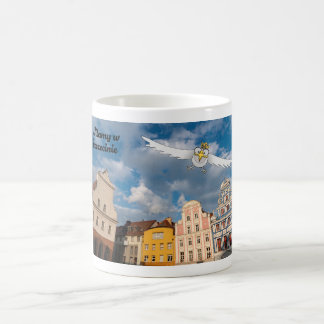 Weißer polnischer Adler sagt Willkommen in Szczeci Kaffeetasse