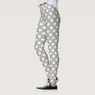Weißer Pomeranian-Hund Silhouetten Muster Leggings
