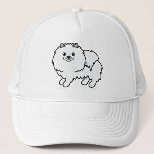 Weißer Pomeranian Süßer Cartoon-Hund Truckerkappe