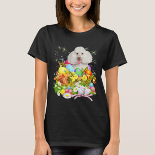 Weißer Poodle Bunny Dog Ostereier Basket Coo T-Shirt