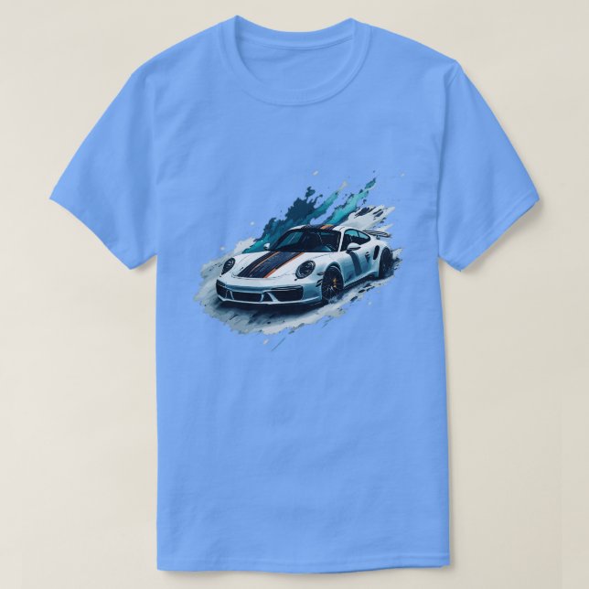 Weißer Porsche 911 Carrera 4S T-Shirt (Design vorne)