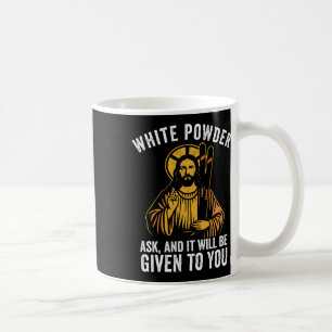 Weißer Puder Jesus Skifahren Lustiges Snowboarden Kaffeetasse