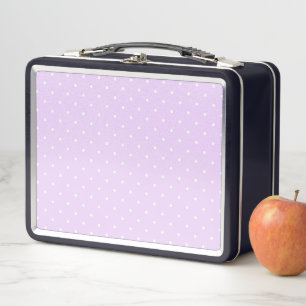Weißer Punkt Rosa Hintergrund Eleganter Polka Dot Metall Brotdose