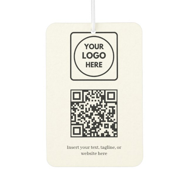 Weißer QR-Code | Einfache professionelle Geschäfts Autolufterfrischer (Vorderseite)
