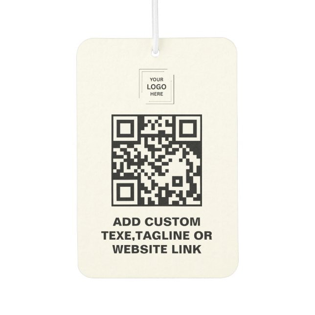 Weißer QR-Code Geschäftslogo Auto-Luftverbesserer Autolufterfrischer (Vorderseite)