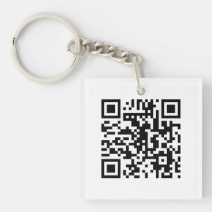 Weißer QR CODE kundenspezifische Schlüsselkette Schlüsselanhänger