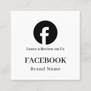 Weißer QR   Facebook Bewertungen Minimaler benutze Quadratische Visitenkarte