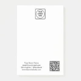 Weißer QR | Minimales Business-Logo-Design Post-it Klebezettel