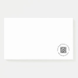 Weißer QR | Minimalistisches sauberes Business-Des Post-it Klebezettel