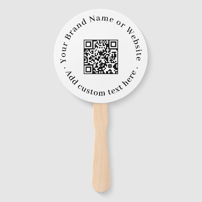 Weißer QR | Minimalistisches sauberes rundes Desig Fächer (Vorderseite)