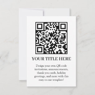 Weißer QR   Moderne minimalistische benutzerdefini Einladung