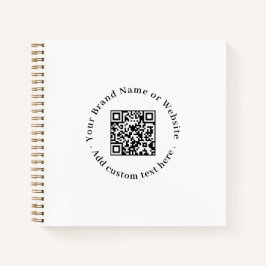 Weißer QR | Modernes Minimal Business Design Notizbuch