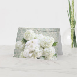 Weißer Ranunculus und Hydrangeas-Beileid Karte