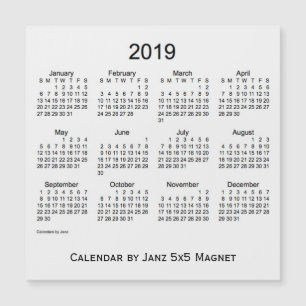 Weißer Rauchkalender 2019 von Janz 5x5 Magnet