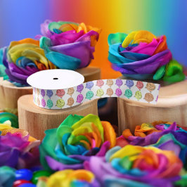 Weißer Regenbogen Rose 1,5 Zoll Satinband
