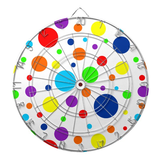Weißer Regenbogen-Spots Dartboard Dartscheibe (vorne)