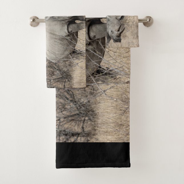 Weißer Rhino Badhandtuch Set (Insitu)