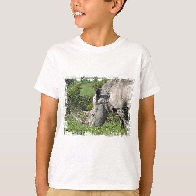 Weißer Rhino-Jugend-T - Shirt (Vorderseite)