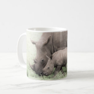 Weißer Rhino u. Baby-Tasse Tasse