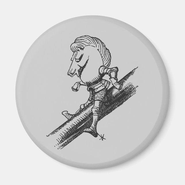 Weißer Ritter Magnet (Vorne)