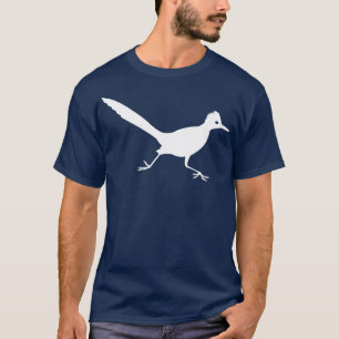 Weißer Roadrunner-Vogel-laufende Grafik T-Shirt